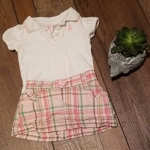 Baby girl outfit polo and skirt skort 3 months